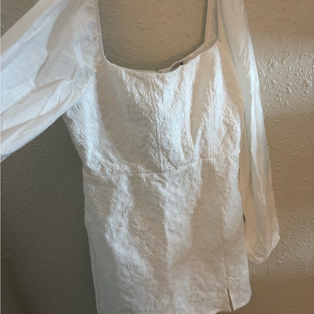 Francesca's Collections White Textured Dress